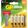 Батарейки GP Ultra Alkaline AAA (LR03/24AU/FT-CR8) Фонарик ПРОМО комплект - 8 штук, блистер 16/160