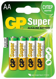 Батарейки GP Super Alkaline AA (LR6/15A-CR4) комплект - 4 штуки, блистер 10/80
