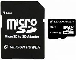 Silicon Power SP008GBSTH010V10-SP, microSDHC 8GB class10 (SD adapter)