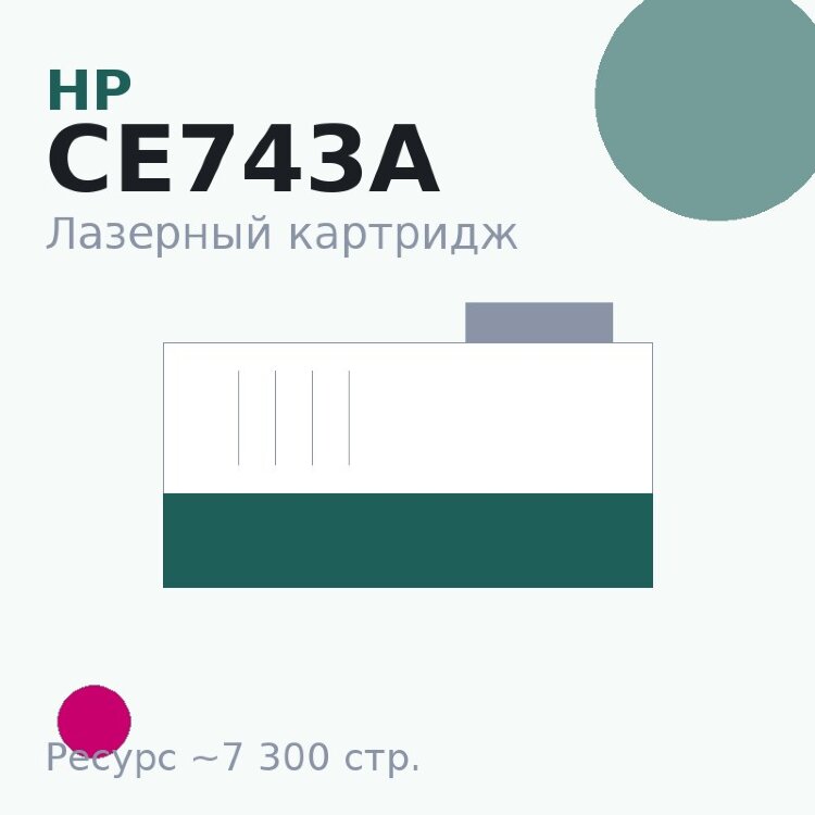 Картридж HP CE743A, пурпурный, 7 300 стр. — Euro Print