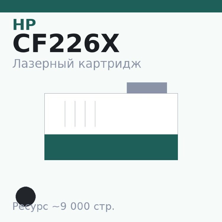 Картридж HP CF226X, чёрный, 9 000 стр. — Euro Print