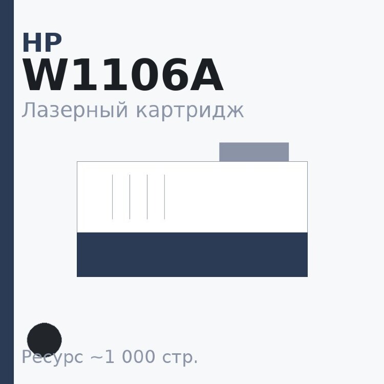 Картридж HP W1106A, чёрный, 1 000 стр. — Euro Print