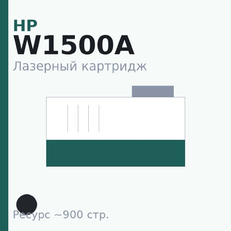 Картридж HP W1500A, чёрный, 900 стр. — Euro Print