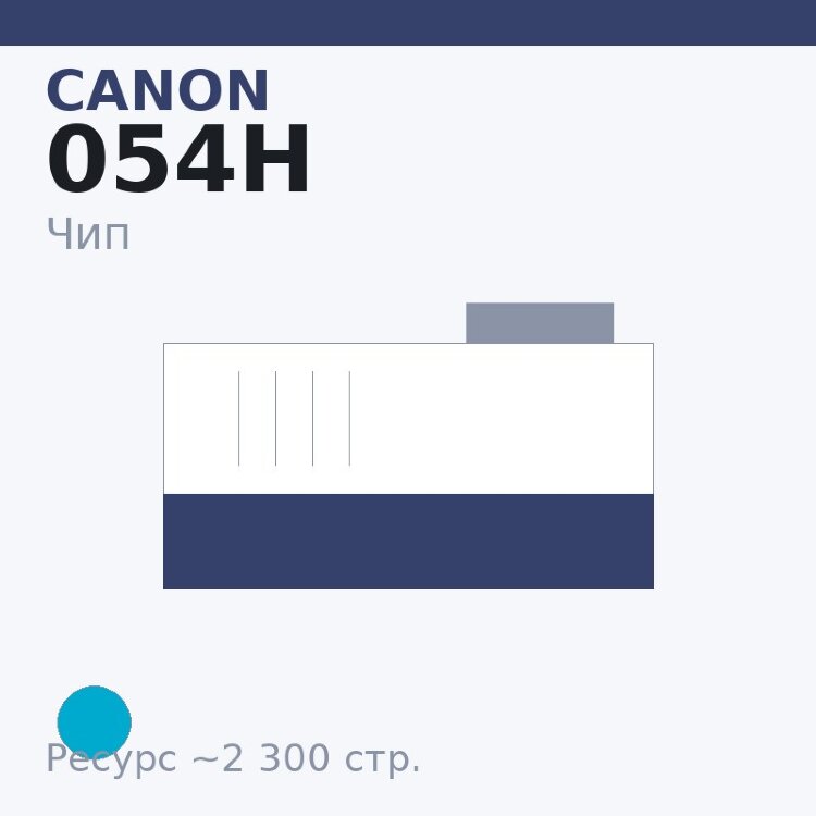 Чип Canon 054H, голубой, 2 300 стр.