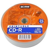 ACME CD-R 80min/700MB/52x, 25pack shrink Printable