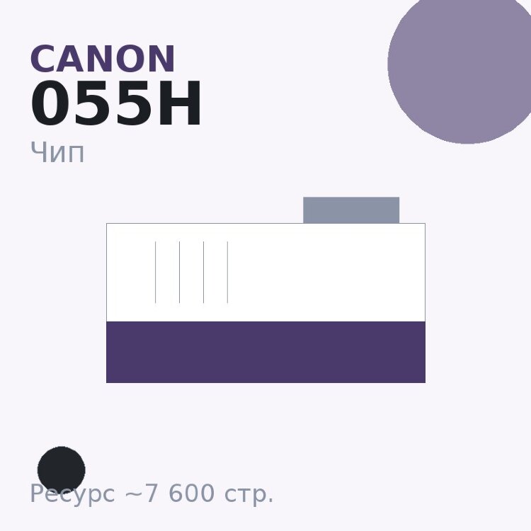 Чип Canon 055H, чёрный, 7 600 стр.