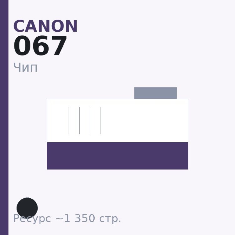 Чип Canon 067, чёрный, 1 350 стр.