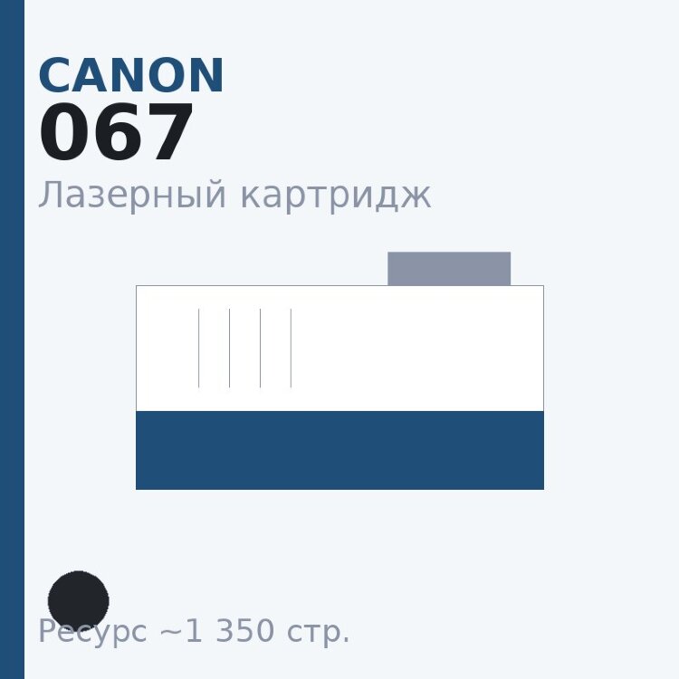 Картридж Canon 067, чёрный, 1 350 стр. — Euro Print