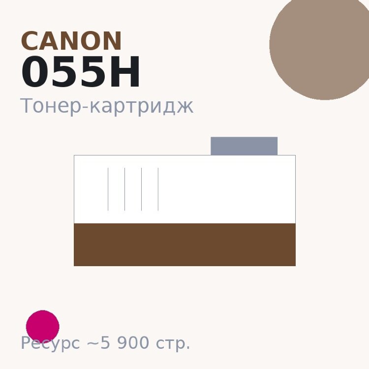 Тонер-картридж Canon 055H, пурпурный, 5 900 стр. — Euro Print
