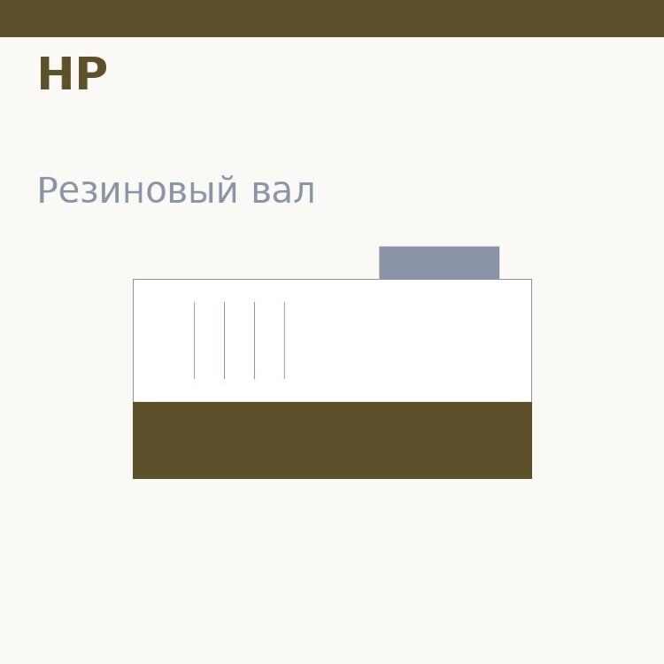 Резиновый вал для HP LJ 2035/P2030/P2050/P2055/PRO400/M401/425 (RC1-3685)