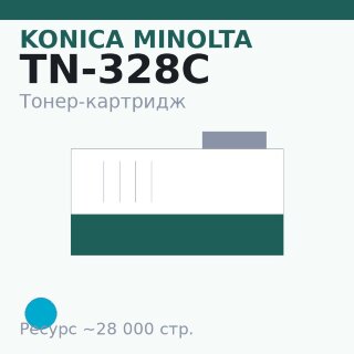 Тонер-картридж Konica Minolta TN-328C, голубой, 28 000 стр.