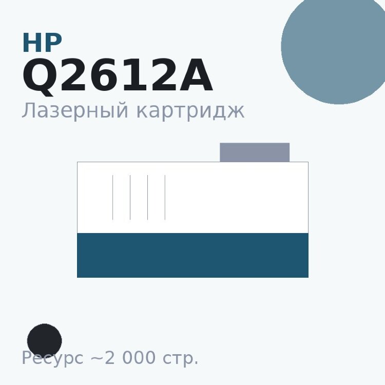 Картридж HP Q2612A, чёрный, 2 000 стр. — ON