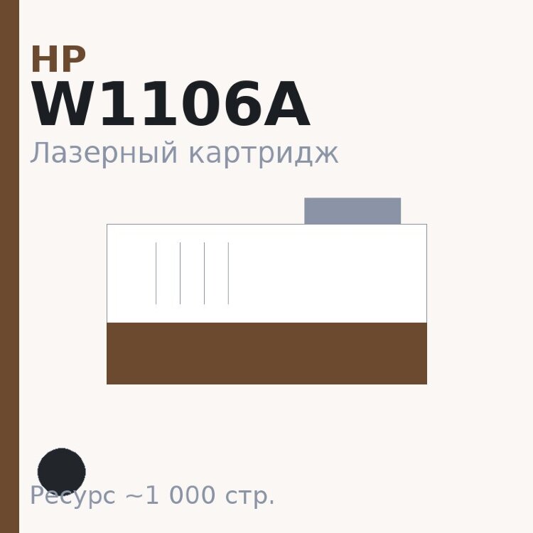 Картридж HP W1106A, чёрный, 1 000 стр. — OEM