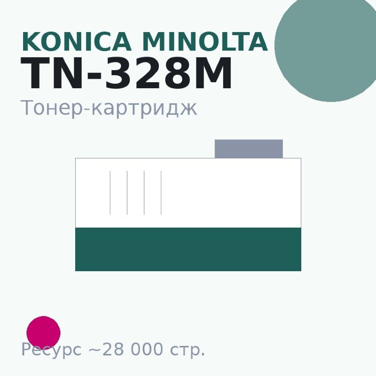 Тонер-картридж Konica Minolta TN-328M, пурпурный, 28 000 стр.