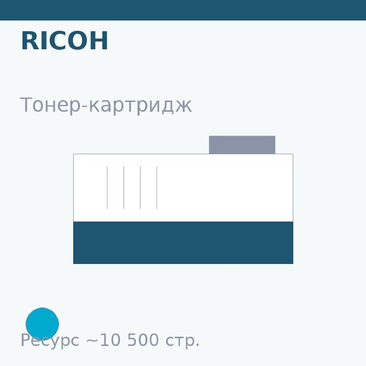 Тонер-картридж Ricoh, голубой, 10 500 стр. — Euro Print