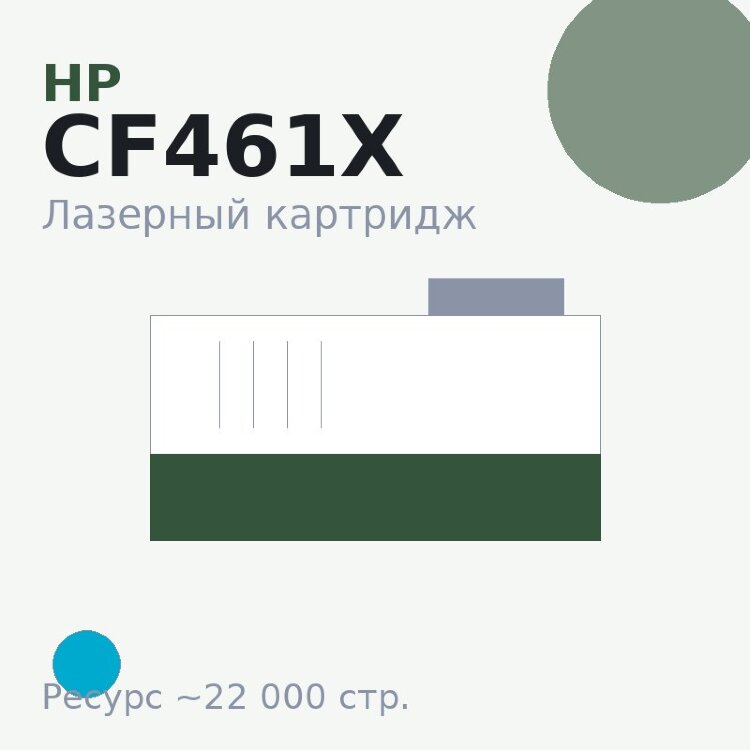 Картридж HP CF461X, голубой, 22 000 стр. — Euro Print