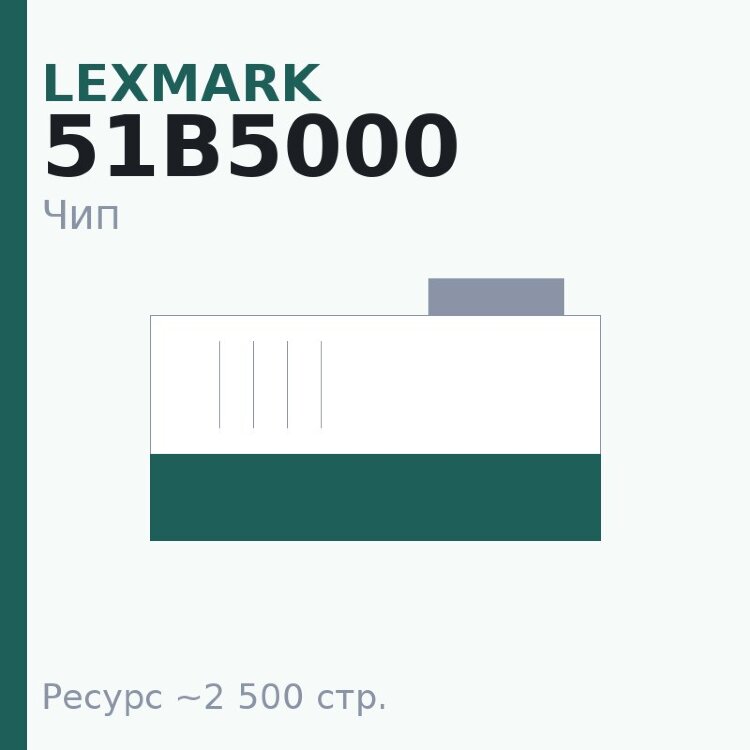 Чип Lexmark 51B5000, 2 500 стр.