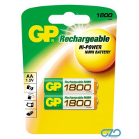 Аккумуляторы GP NiMH AA 1750mAh (180AAHCRA-2UEC2) комплект - 2 штуки, блистер 10/100