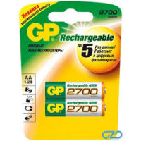 Аккумуляторы GP NiMH AA 2700mAh (270AAHC-2CR2) комплект - 2 штуки, блистер 10/100