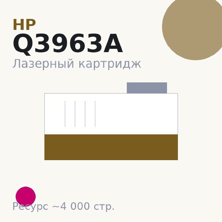 Картридж HP Q3963A, пурпурный, 4 000 стр.
