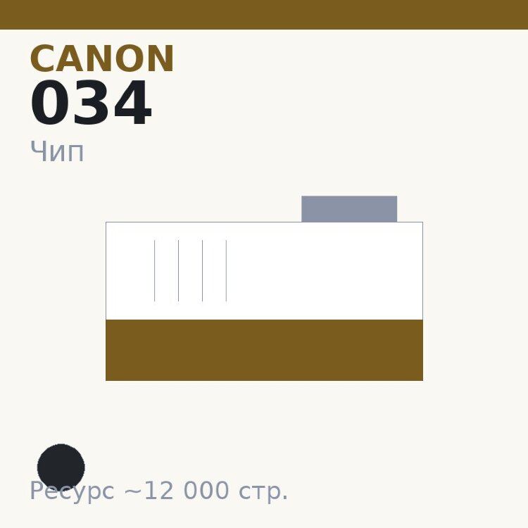 Чип Canon 034, чёрный, 12 000 стр.