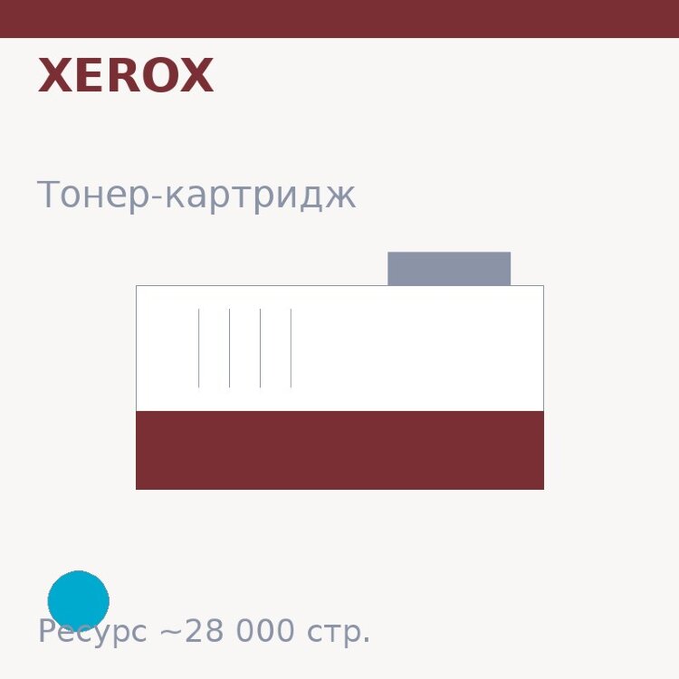 Тонер-картридж Xerox, голубой, 28 000 стр. — Euro Print