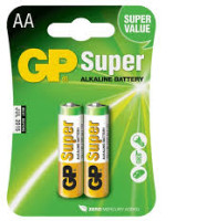 Батарейки GP Super Alkaline AA (LR6/15A-CR2) комплект - 2 штуки, блистер 10/80