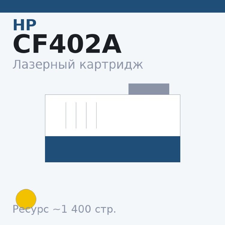 Картридж HP CF402A, жёлтый, 1 400 стр. — Euro Print