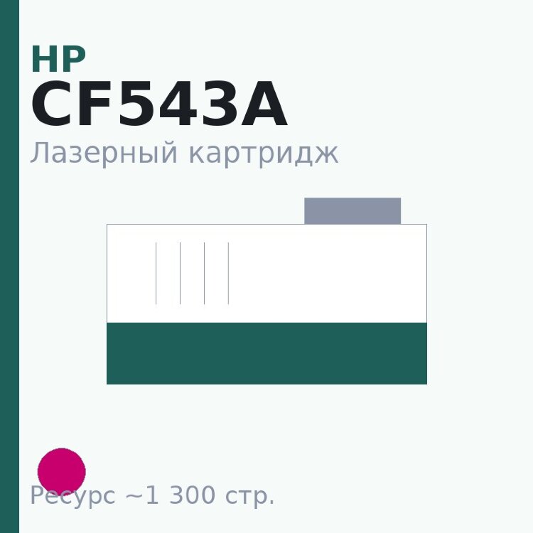 Картридж HP CF543A, пурпурный, 1 300 стр. — OEM