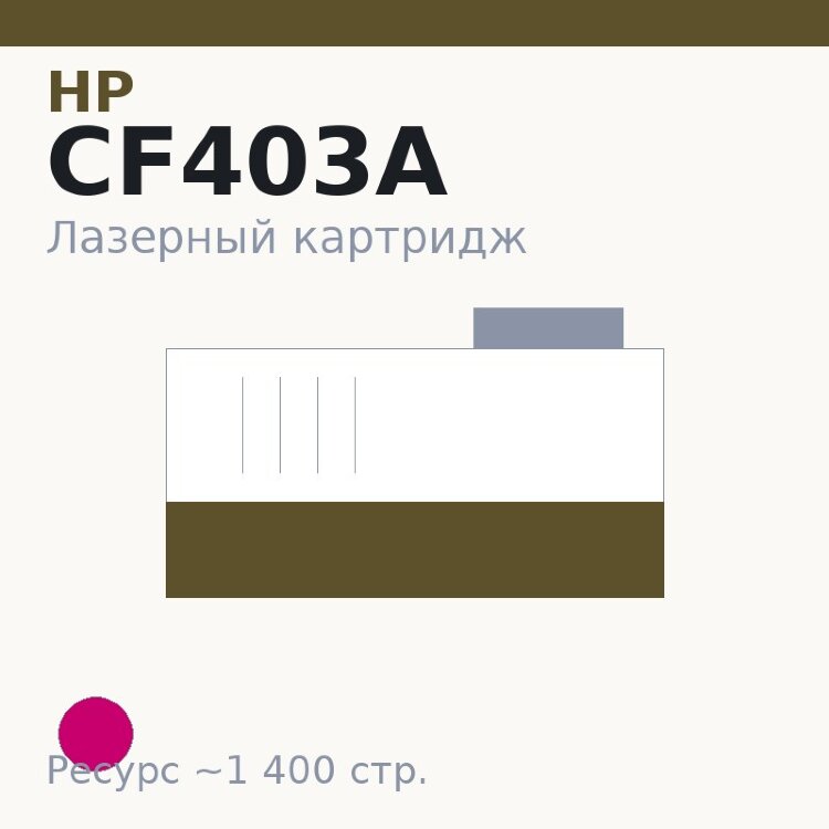 Картридж HP CF403A, пурпурный, 1 400 стр. — Euro Print