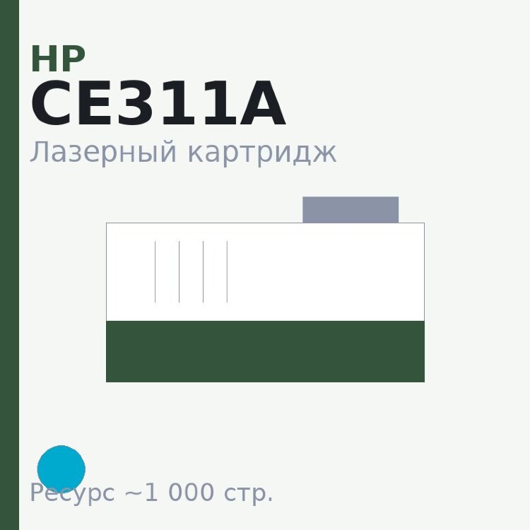 Картридж HP CE311A, голубой, 1 000 стр. — OEM