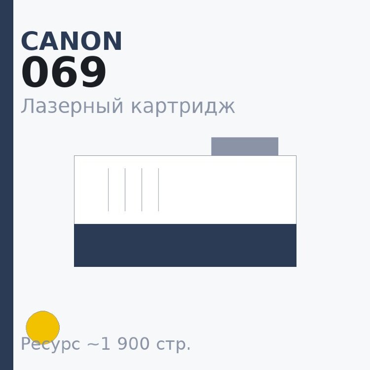 Картридж Canon 069, жёлтый, 1 900 стр. — Euro Print