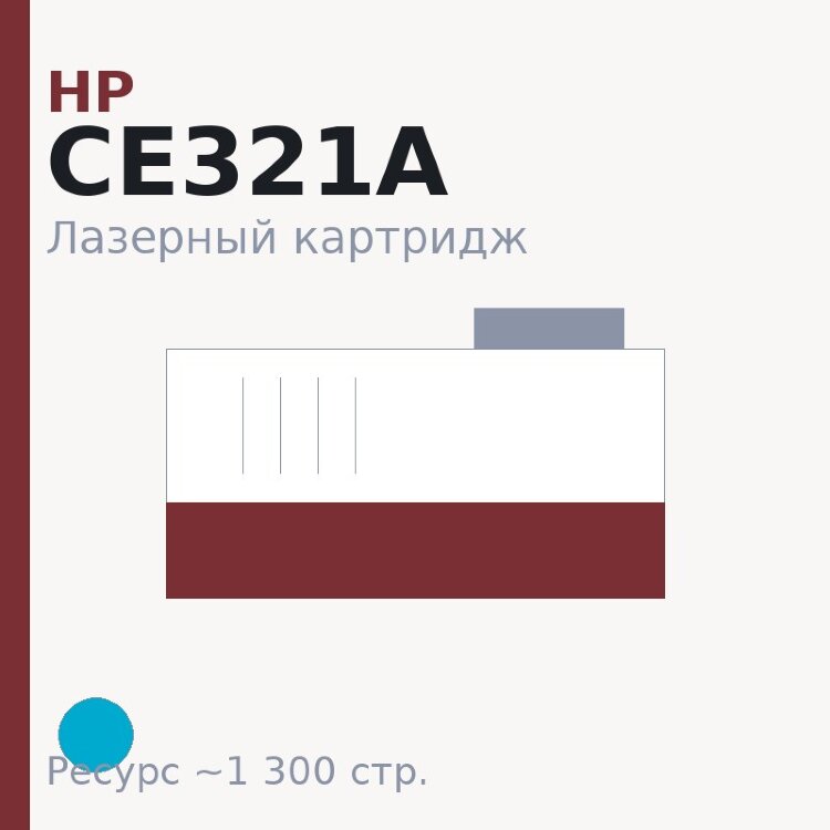 Картридж HP CE321A, голубой, 1 300 стр. — OEM
