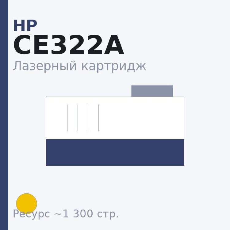 Картридж HP CE322A, жёлтый, 1 300 стр. — OEM