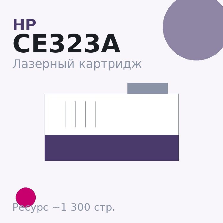 Картридж HP CE323A, пурпурный, 1 300 стр. — OEM