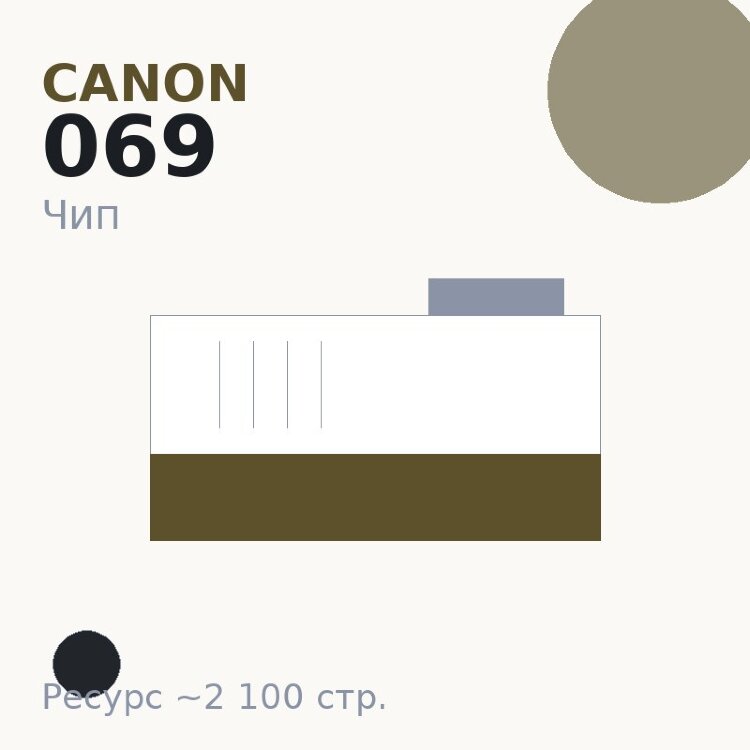 Чип Canon 069, чёрный, 2 100 стр.