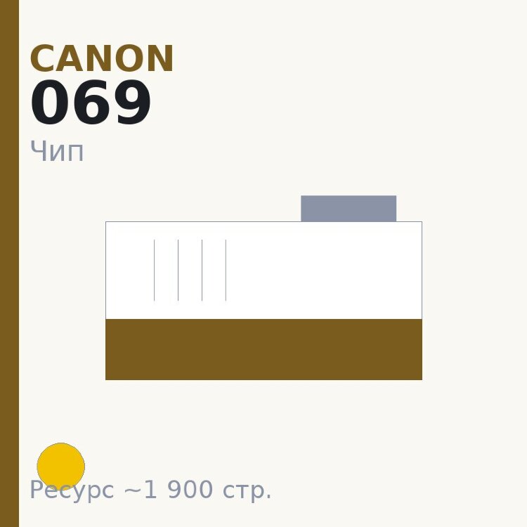 Чип Canon 069, жёлтый, 1 900 стр.