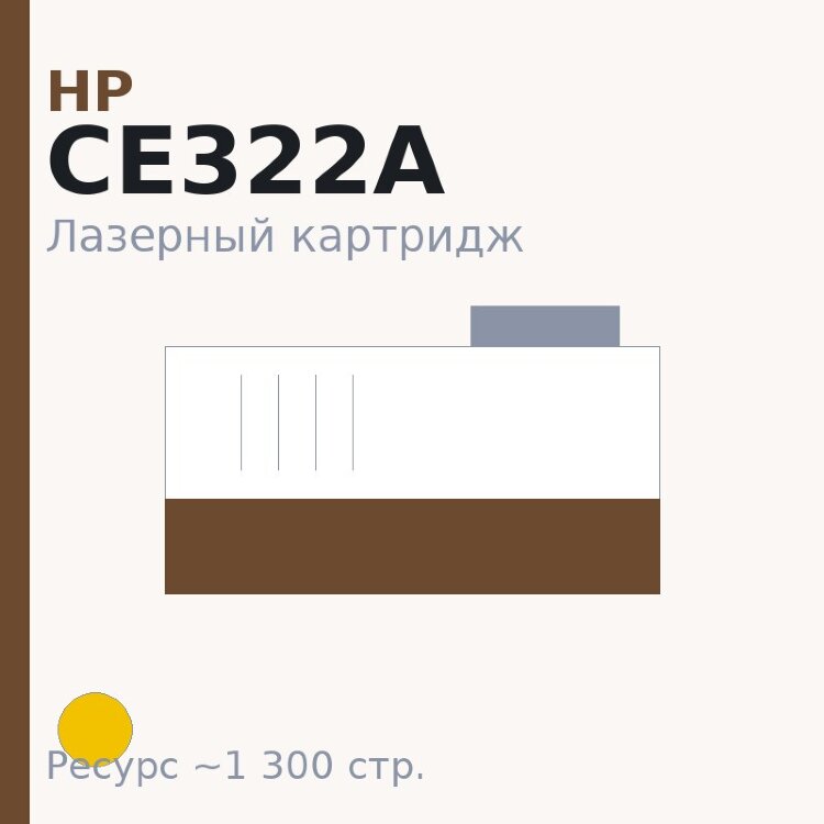 Картридж HP CE322A, жёлтый, 1 300 стр. — OEM