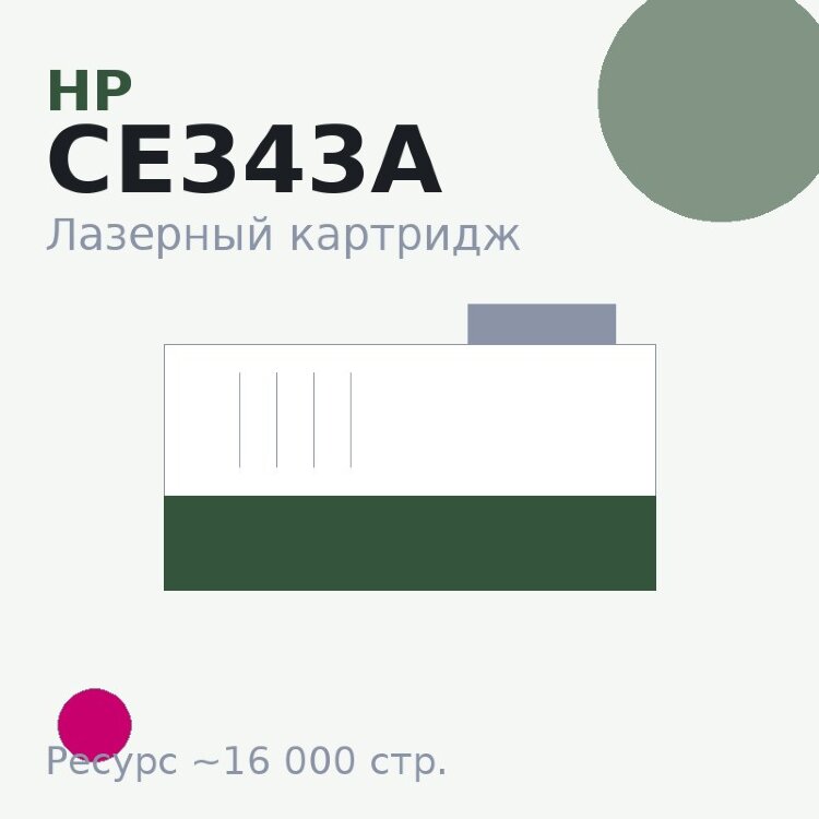 Картридж HP CE343A, пурпурный, 16 000 стр. — Euro Print