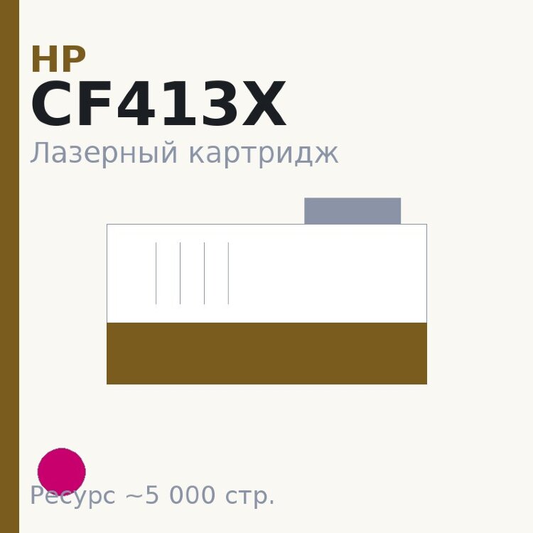 Картридж HP CF413X, пурпурный, 5 000 стр. — Euro Print