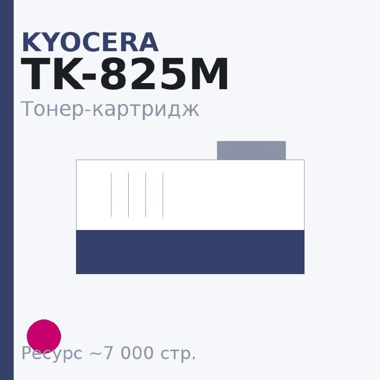 Тонер-картридж Kyocera TK-825M, пурпурный, 7 000 стр.