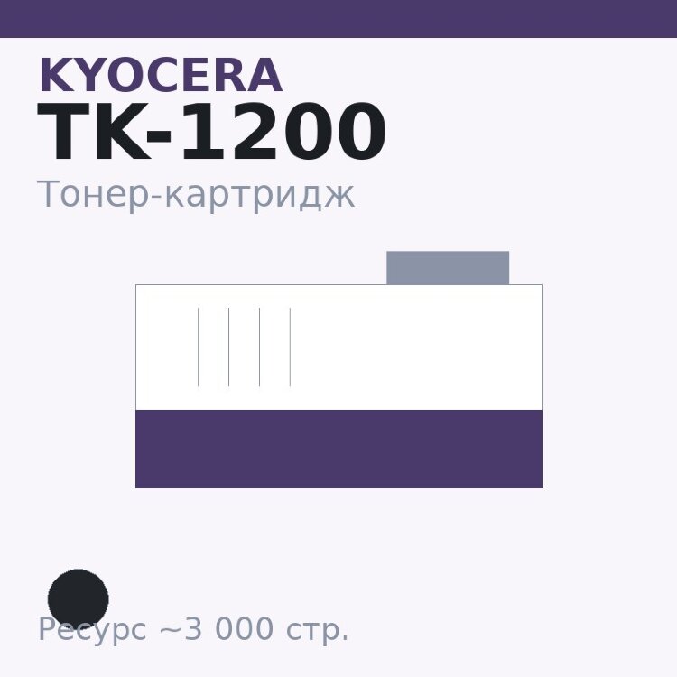 Тонер-картридж Kyocera TK-1200, чёрный, 3 000 стр. — Euro Print