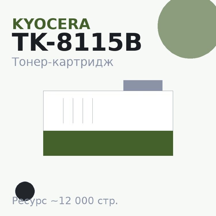 Тонер-картридж Kyocera TK-8115B, чёрный, 12 000 стр.