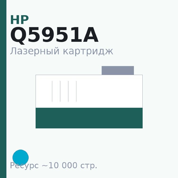 Картридж HP Q5951A, голубой, 10 000 стр. — Euro Print
