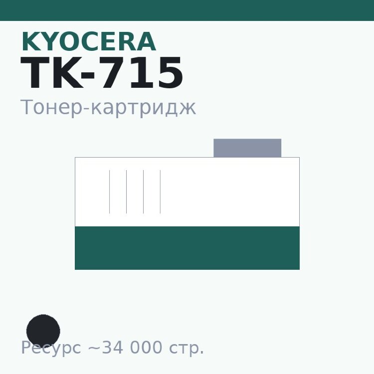 Тонер-картридж Kyocera TK-715, чёрный, 34 000 стр.