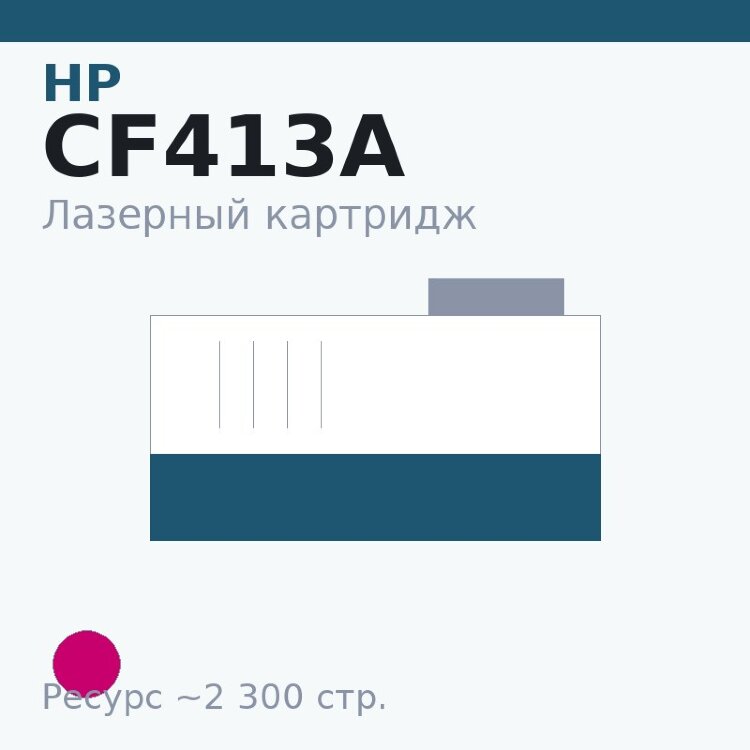 Картридж HP CF413A, пурпурный, 2 300 стр. — Euro Print