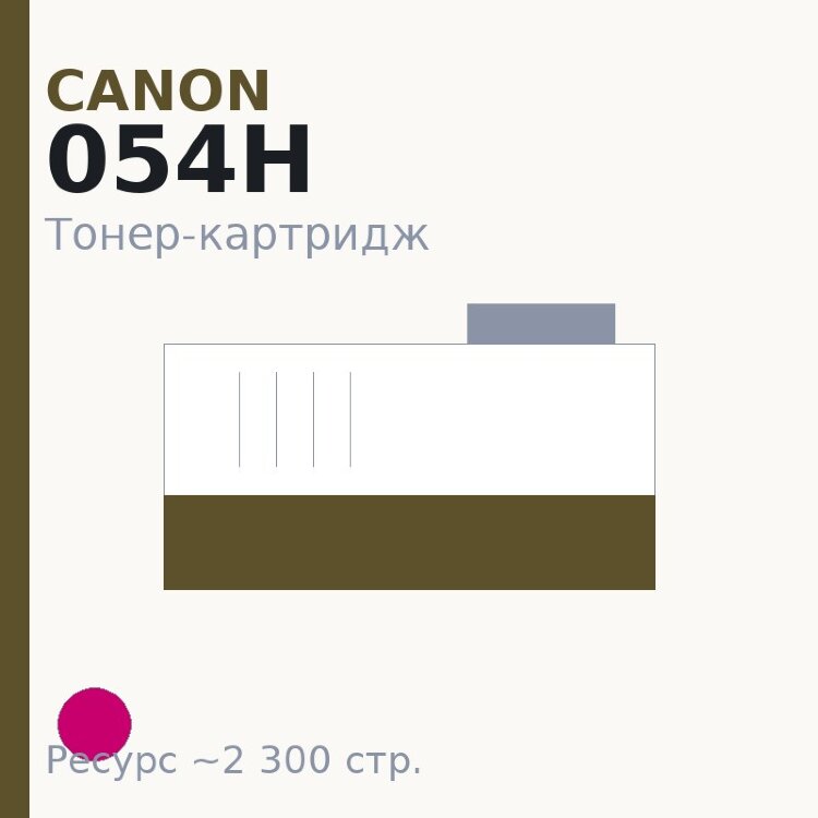 Тонер-картридж Canon 054H, пурпурный, 2 300 стр. — Euro Print