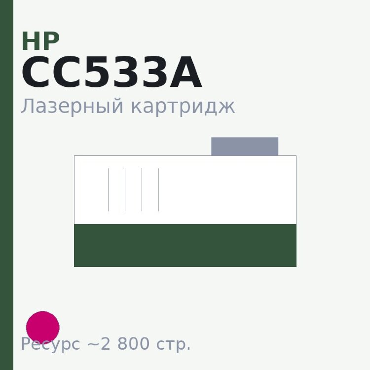 Картридж HP CC533A, пурпурный, 2 800 стр. — Euro Print